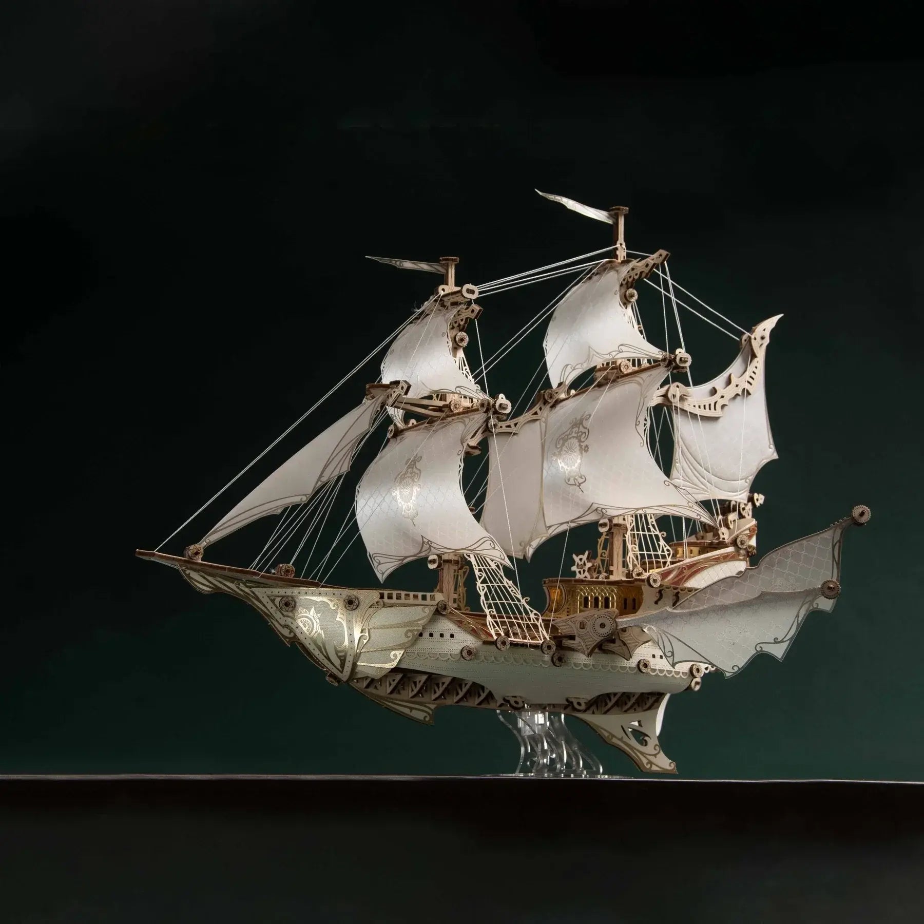 Rokrgeek  Fantasy Elf Ship DIY 3D Wooden Puzzle Kit Rokrgeek