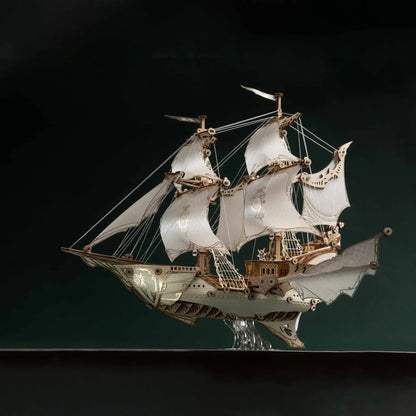 Rokrgeek  Fantasy Elf Ship DIY 3D Wooden Puzzle Kit Rokrgeek