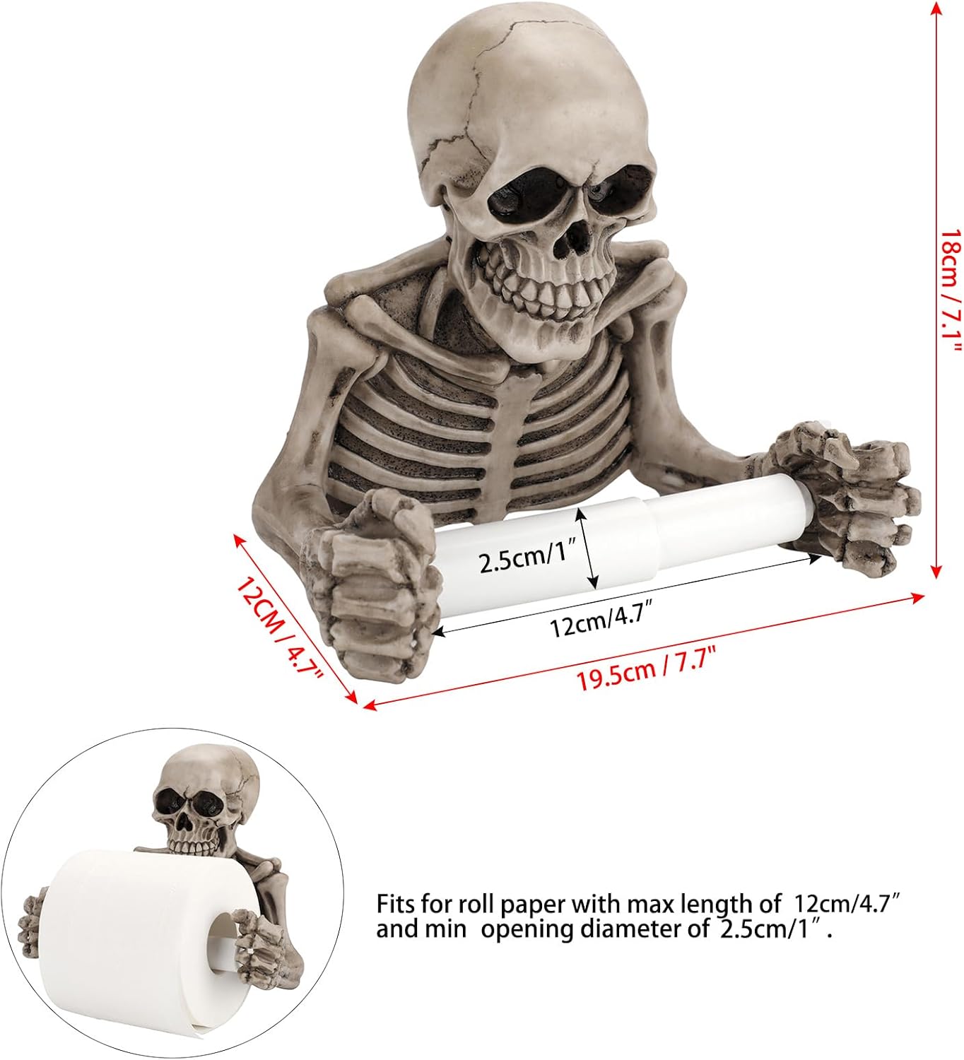 Bones & Rolls™ - Skull Toilet Paper Holder - MISSIRON