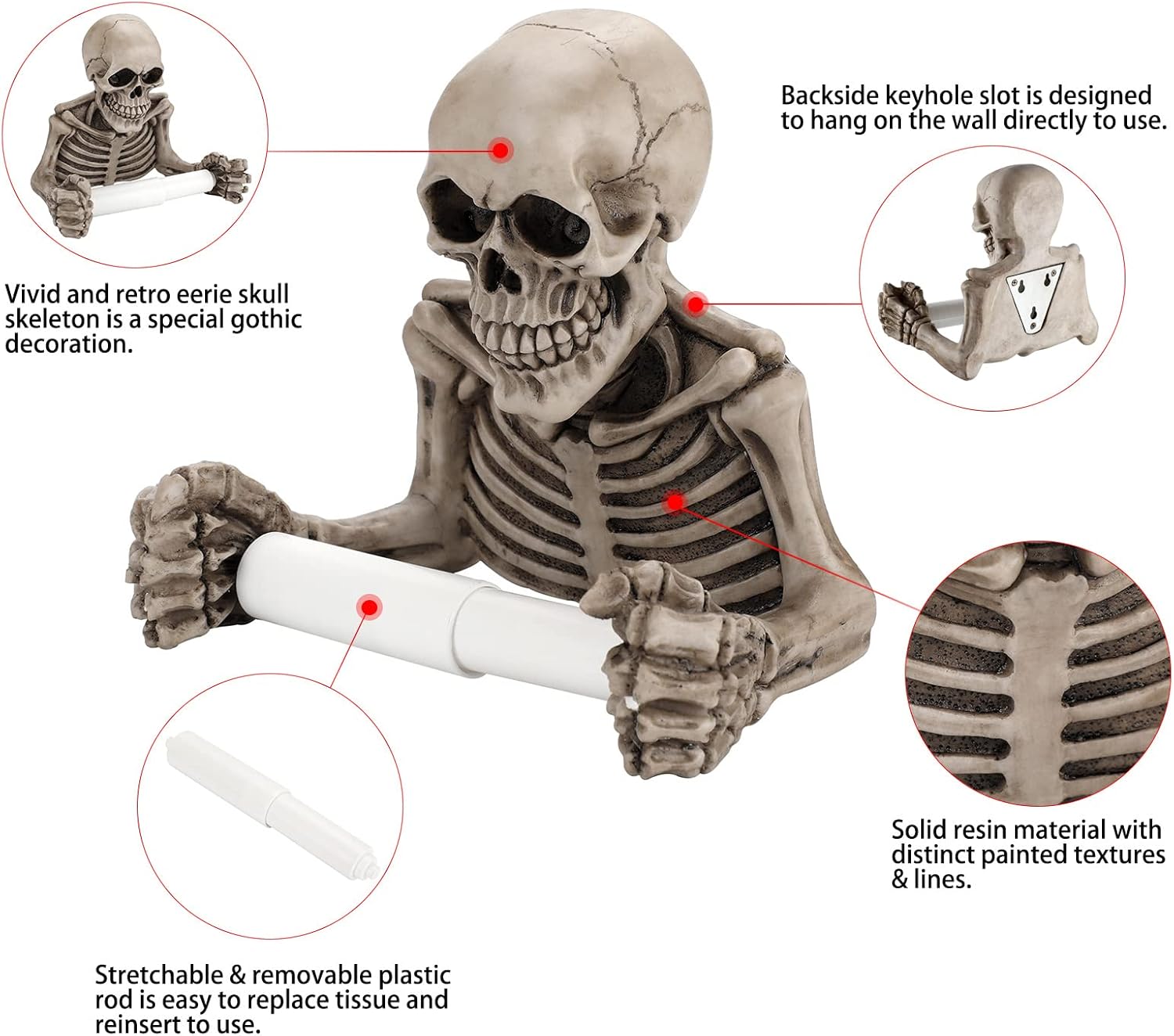 Bones & Rolls™ - Skull Toilet Paper Holder - MISSIRON