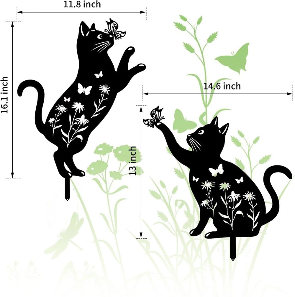 Cat Garden Decor Metal Stake - MISSIRON
