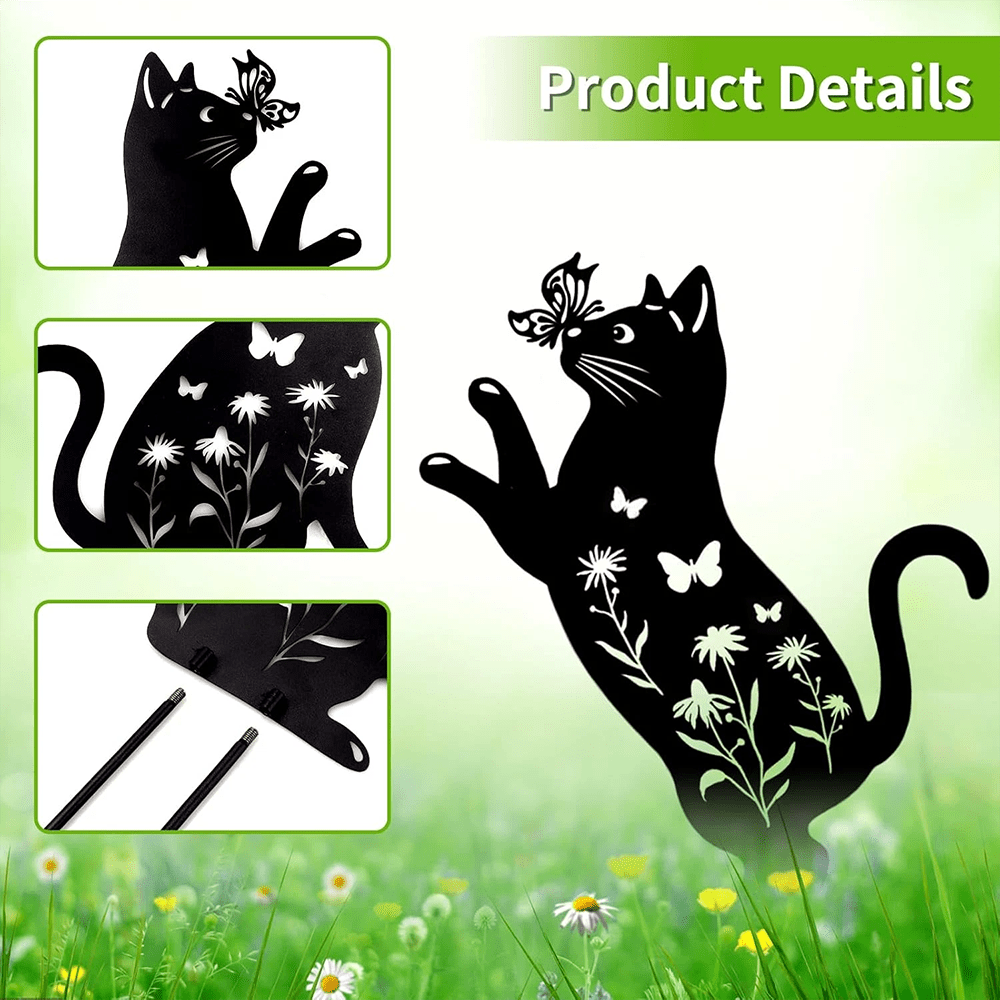 Cat Garden Decor Metal Stake - MISSIRON