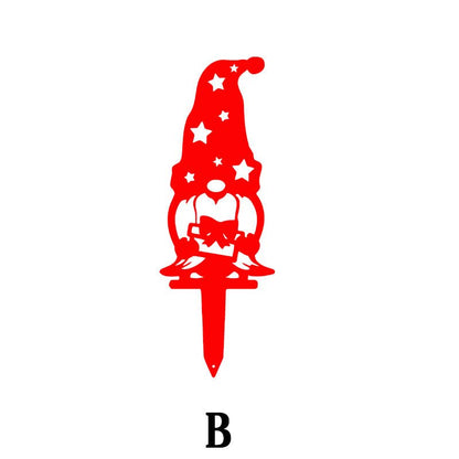Christmas Gnome Metal Stakes - 4 Pack - MISSIRON