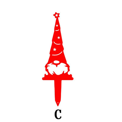Christmas Gnome Metal Stakes - 4 Pack - MISSIRON