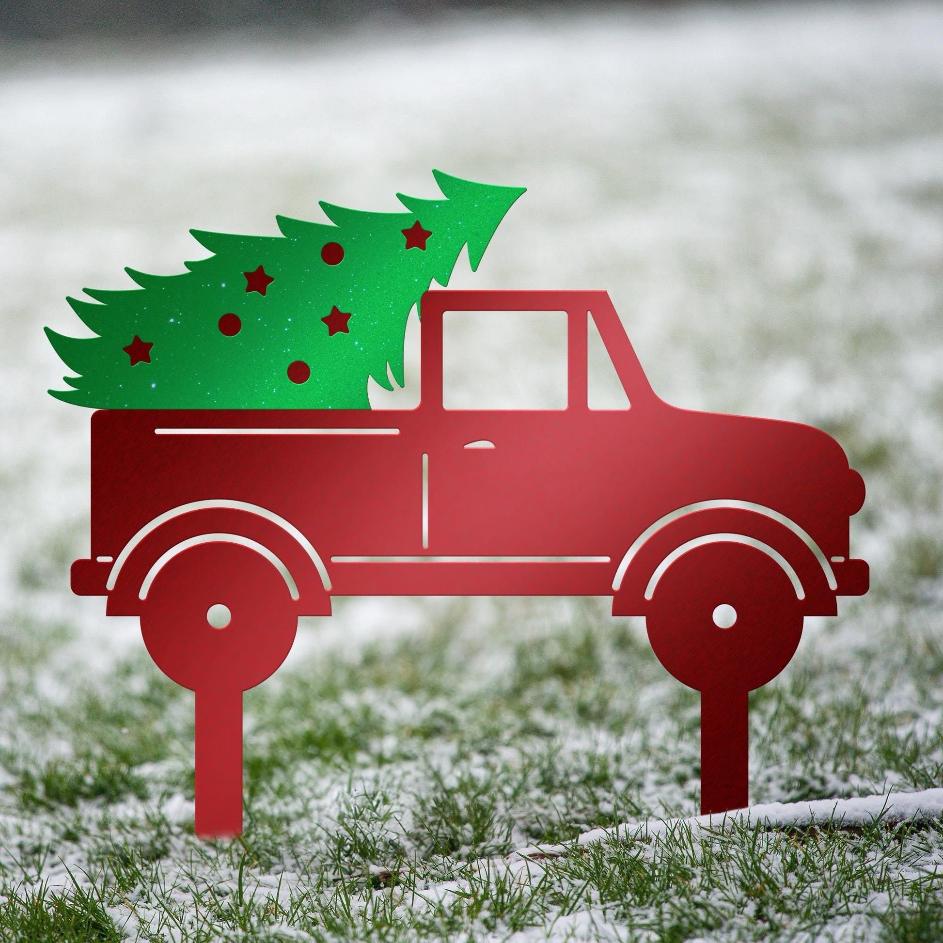 Christmas Tree Truck Yard Stake - MISSIRON
