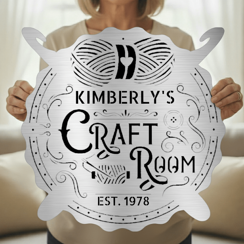 Crochet & Craft Room Custom Metal Sign – Sewing Room Decor - MISSIRON