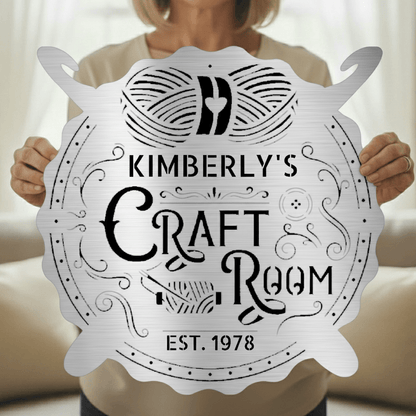 Crochet & Craft Room Custom Metal Sign – Sewing Room Decor - MISSIRON