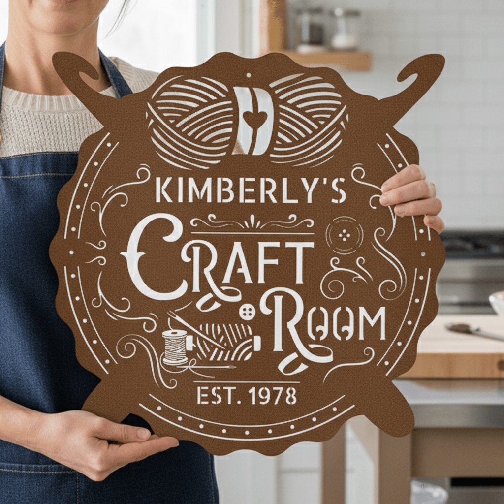 Crochet & Craft Room Custom Metal Sign – Sewing Room Decor - MISSIRON