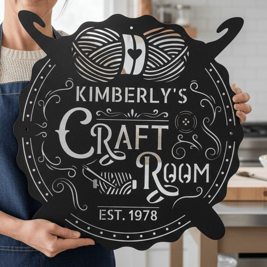 Crochet & Craft Room Custom Metal Sign – Sewing Room Decor - MISSIRON