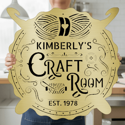 Crochet & Craft Room Custom Metal Sign – Sewing Room Decor - MISSIRON