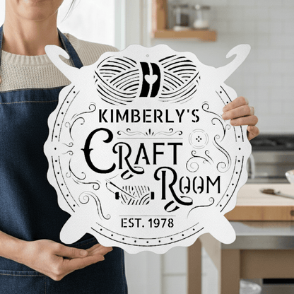 Crochet & Craft Room Custom Metal Sign – Sewing Room Decor - MISSIRON