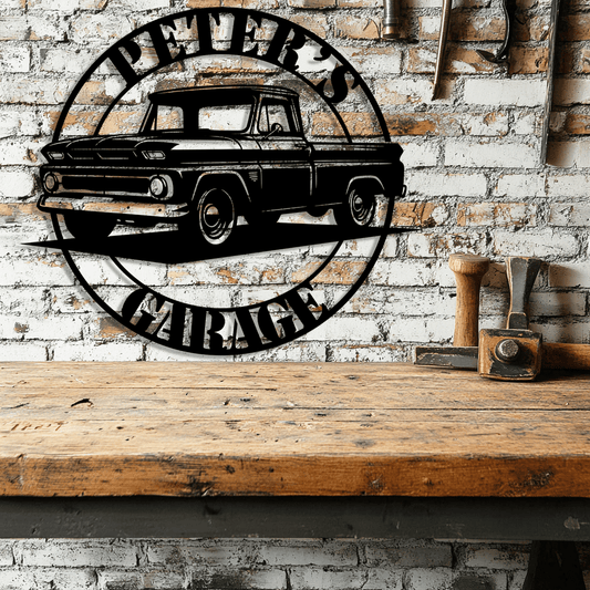 Custom Chevy Truck Metal Garage Sign - MISSIRON