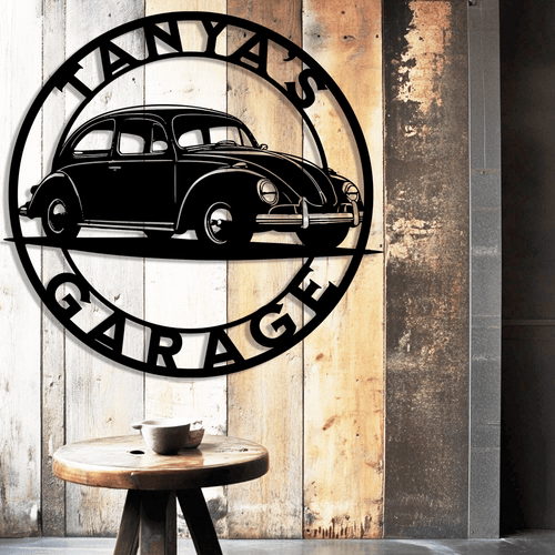 Custom Classic VW Bug Metal Garage Sign - MISSIRON