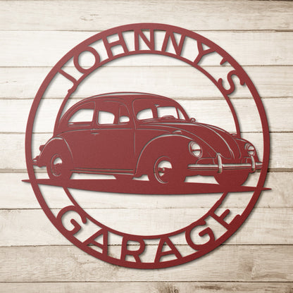 Custom Classic VW Bug Metal Garage Sign - MISSIRON