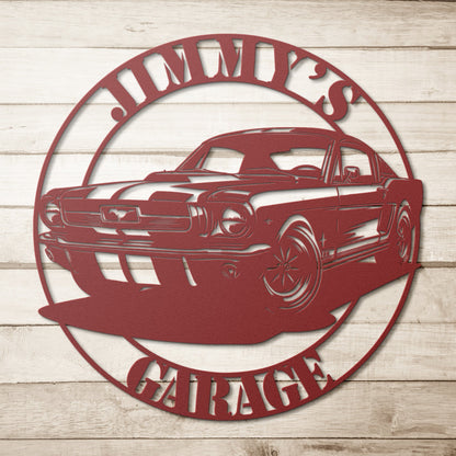 Custom Ford Mustang Fastback Garage Sign – Muscle Car Wall Art - MISSIRON
