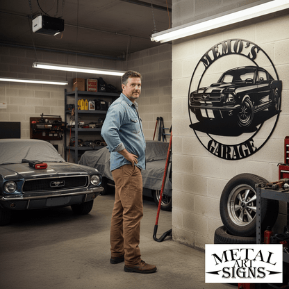 Custom Ford Mustang Fastback Garage Sign – Muscle Car Wall Art - MISSIRON