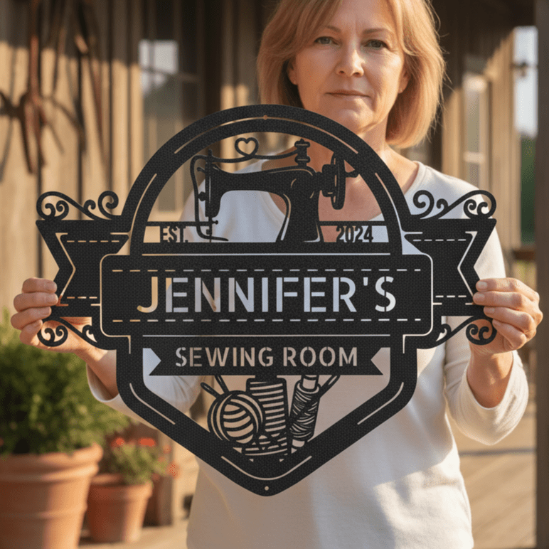 Custom Metal Sign for Quilting & Sewing Craft Rooms - MISSIRON