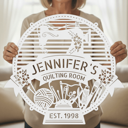 Custom Metal Sign for Sewing Room – Perfect for Crochet Lovers - MISSIRON