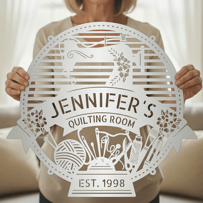 Custom Metal Sign for Sewing Room – Perfect for Crochet Lovers - MISSIRON