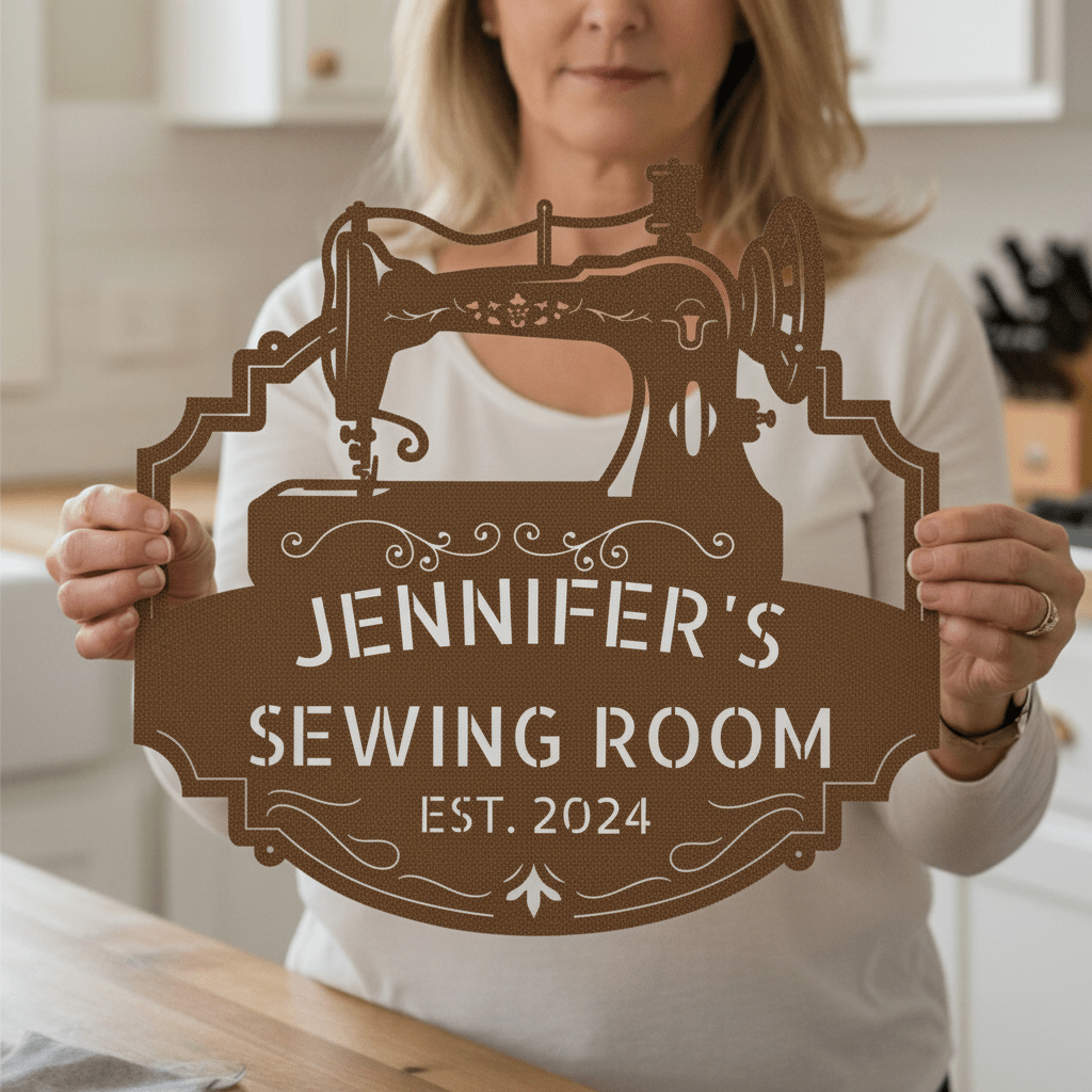 Custom Name Sewing Room Decor Personalized Metal Sign - MISSIRON