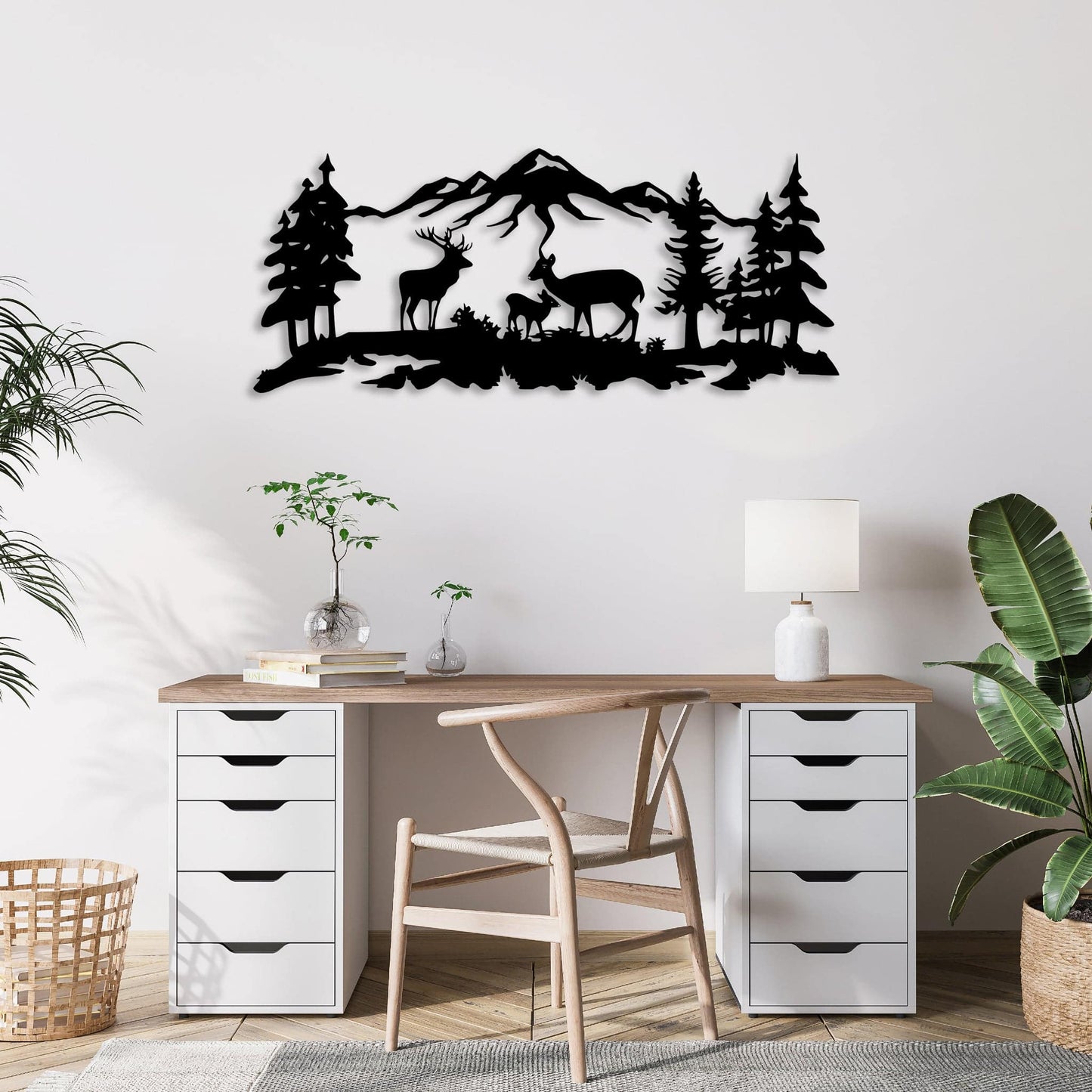 Deer Grazing - Metal Wall Art - MISSIRON