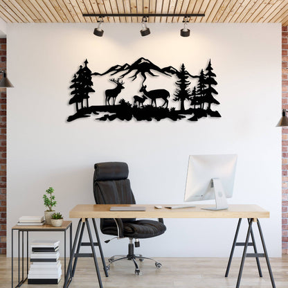 Deer Grazing - Metal Wall Art - MISSIRON