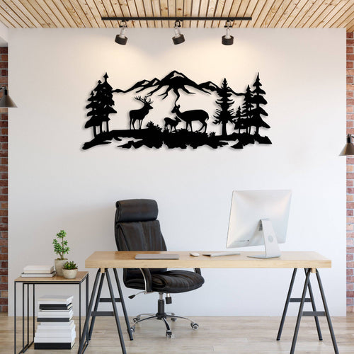 Deer Grazing - Metal Wall Art - MISSIRON