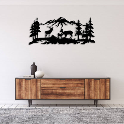 Deer Grazing - Metal Wall Art - MISSIRON