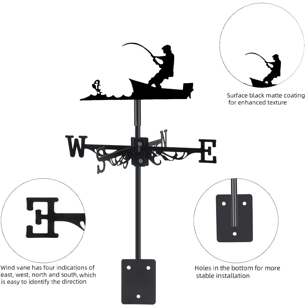 Fishing man Stainless Steel Weathervane - MISSIRON