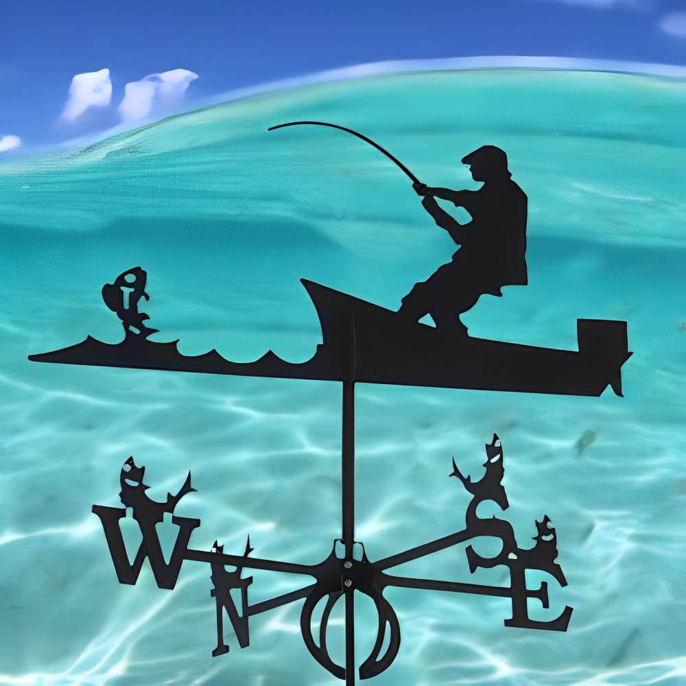 Fishing man Stainless Steel Weathervane - MISSIRON