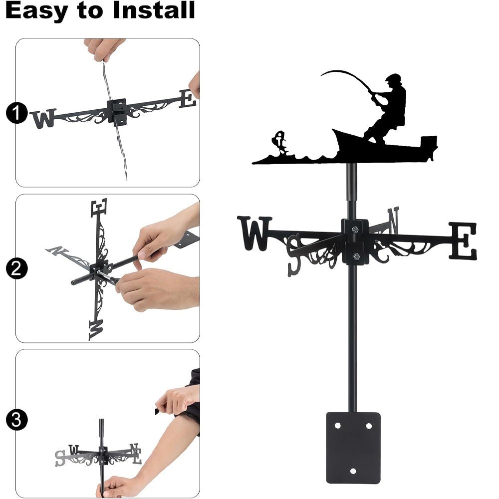Fishing man Stainless Steel Weathervane - MISSIRON