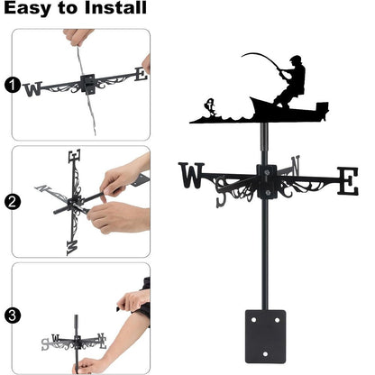 Fishing man Stainless Steel Weathervane - MISSIRON