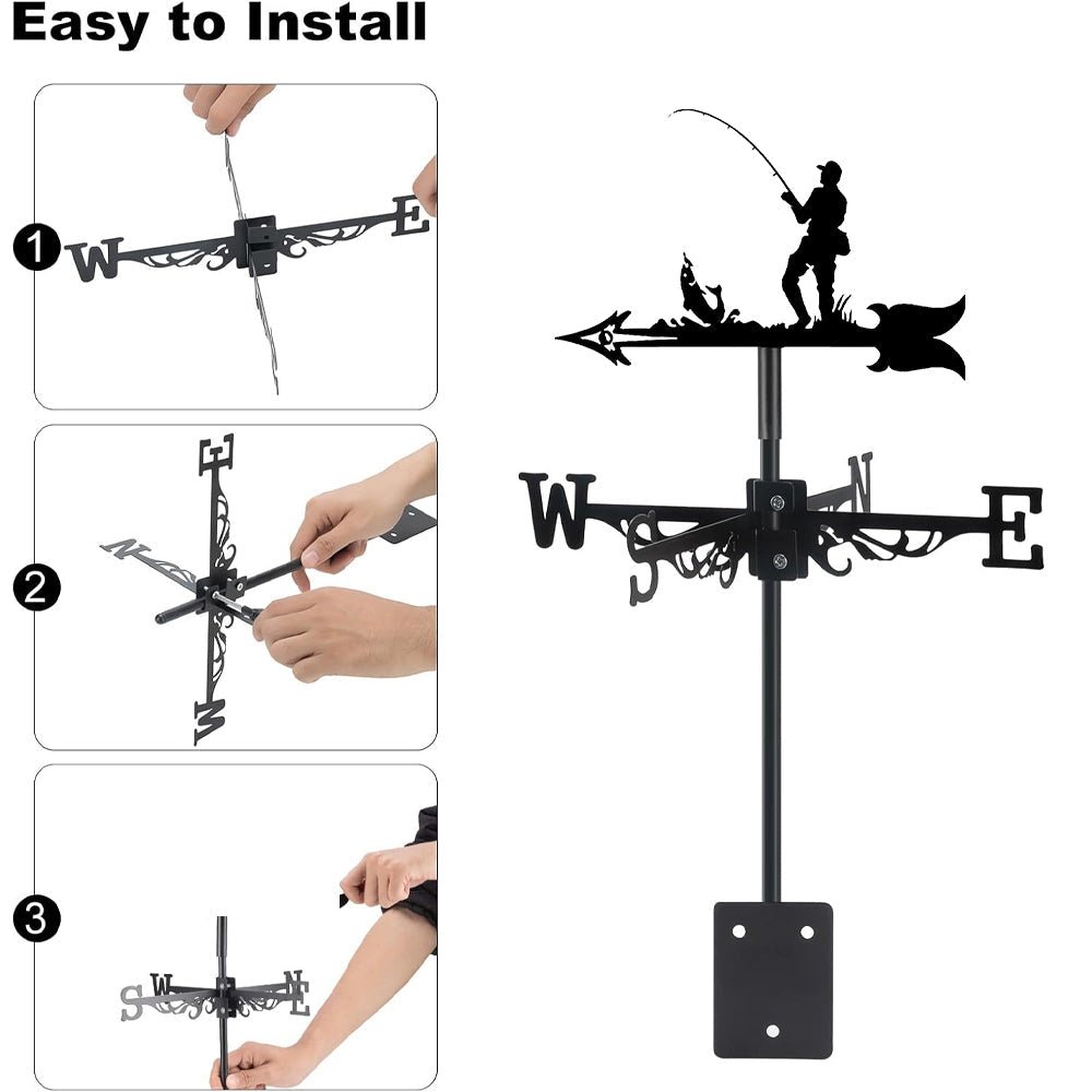 Fishing Stainless Steel Weathervane - MISSIRON