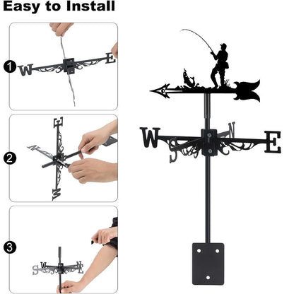Fishing Stainless Steel Weathervane - MISSIRON