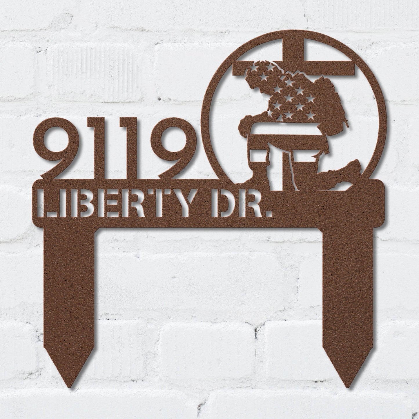 Flag and Soldier Address Sign - MISSIRON