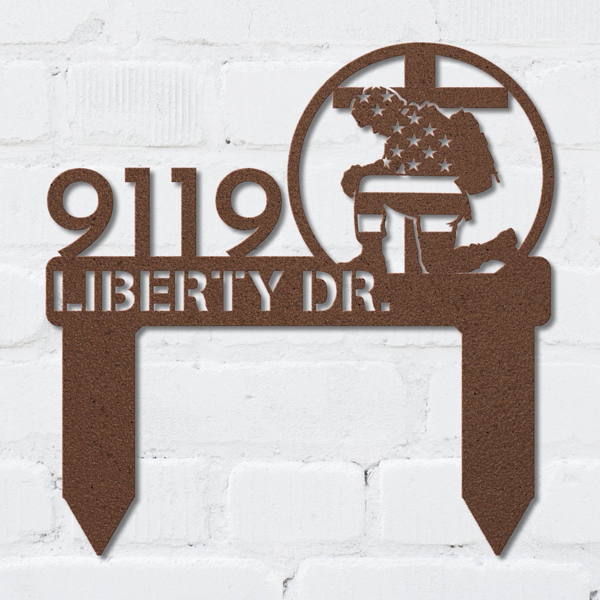 Flag and Soldier Address Sign - MISSIRON