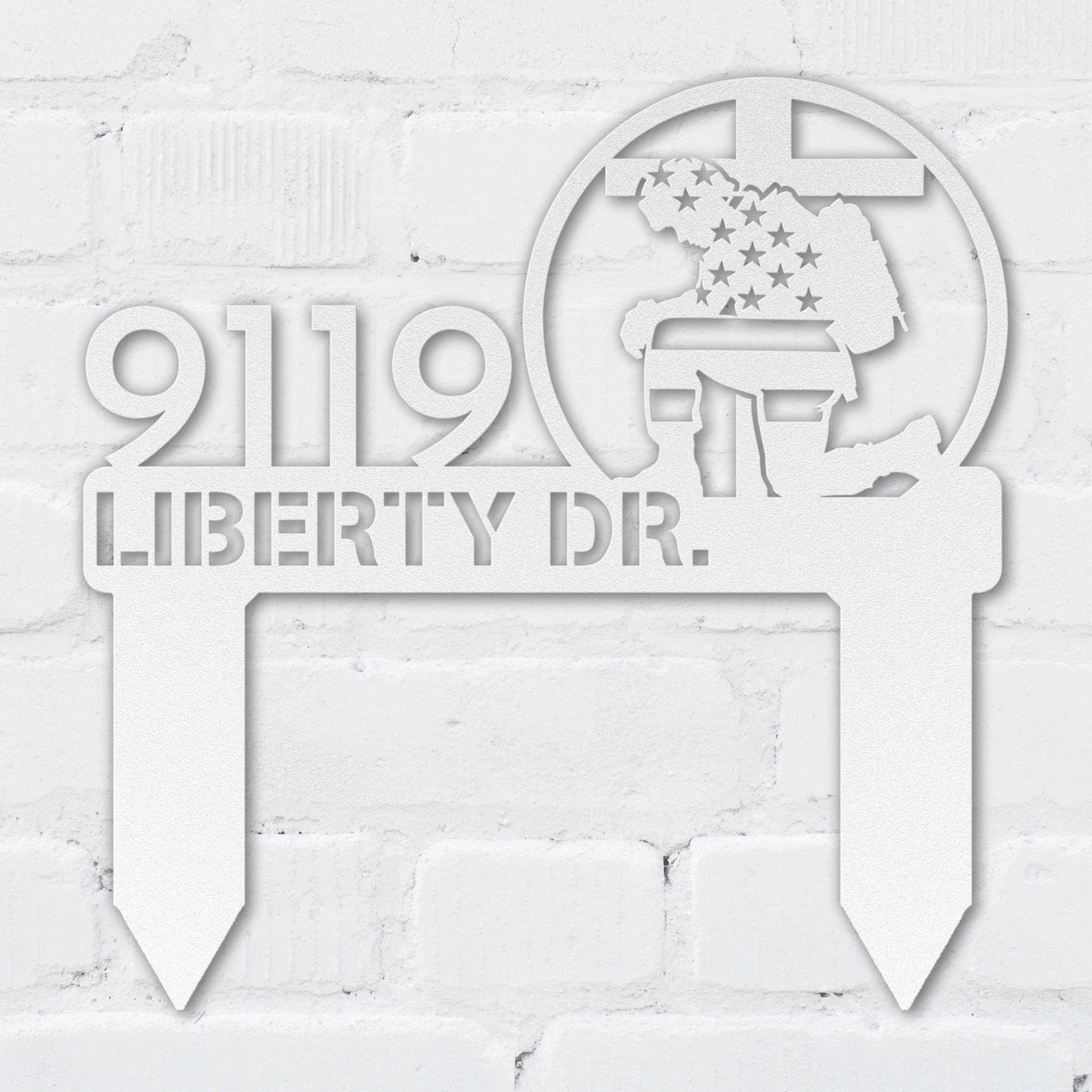 Flag and Soldier Address Sign - MISSIRON