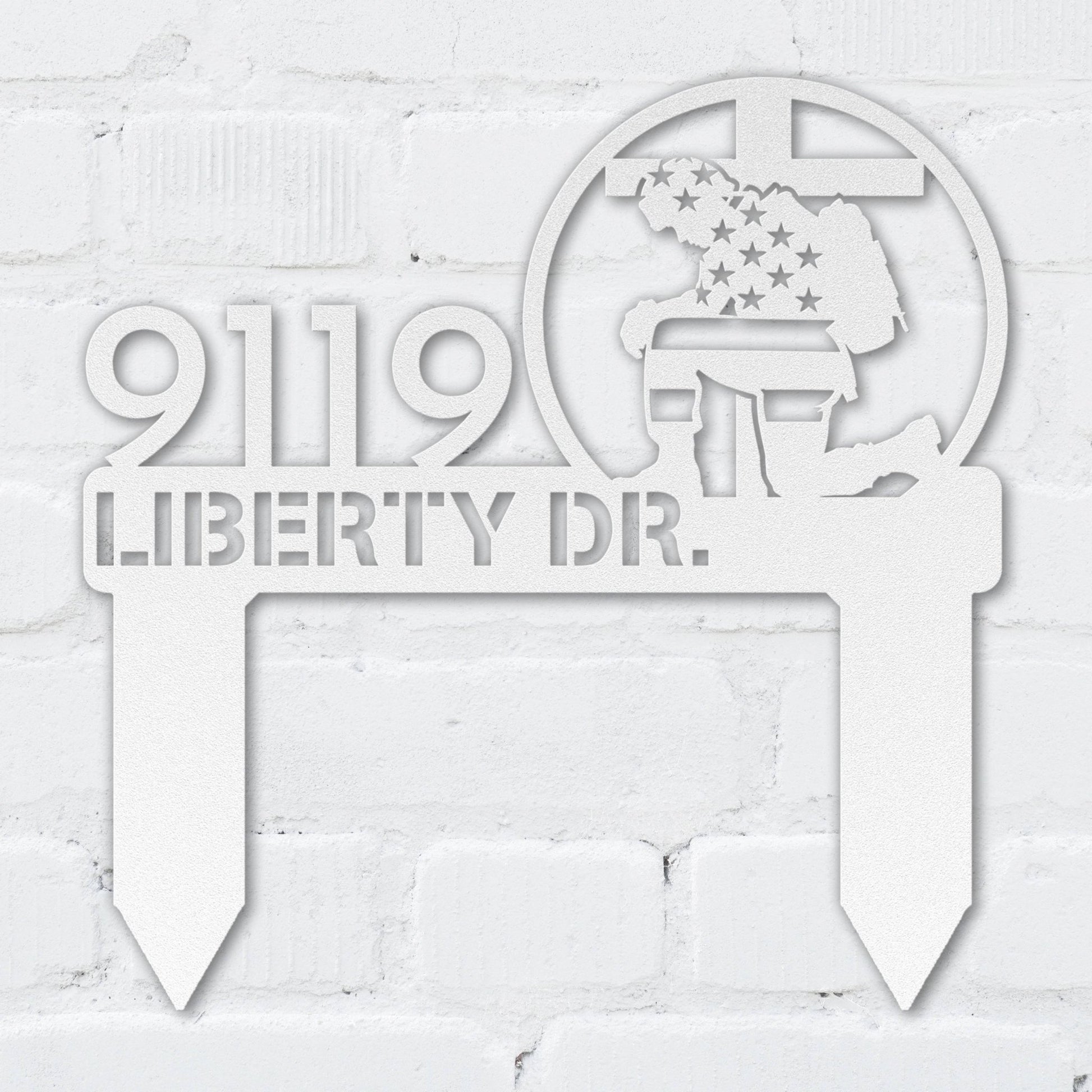 Flag and Soldier Address Sign - MISSIRON