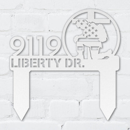 Flag and Soldier Address Sign - MISSIRON