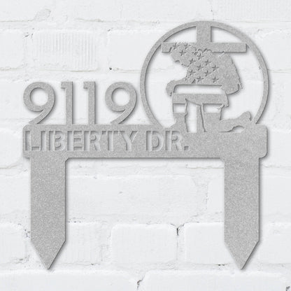 Flag and Soldier Address Sign - MISSIRON