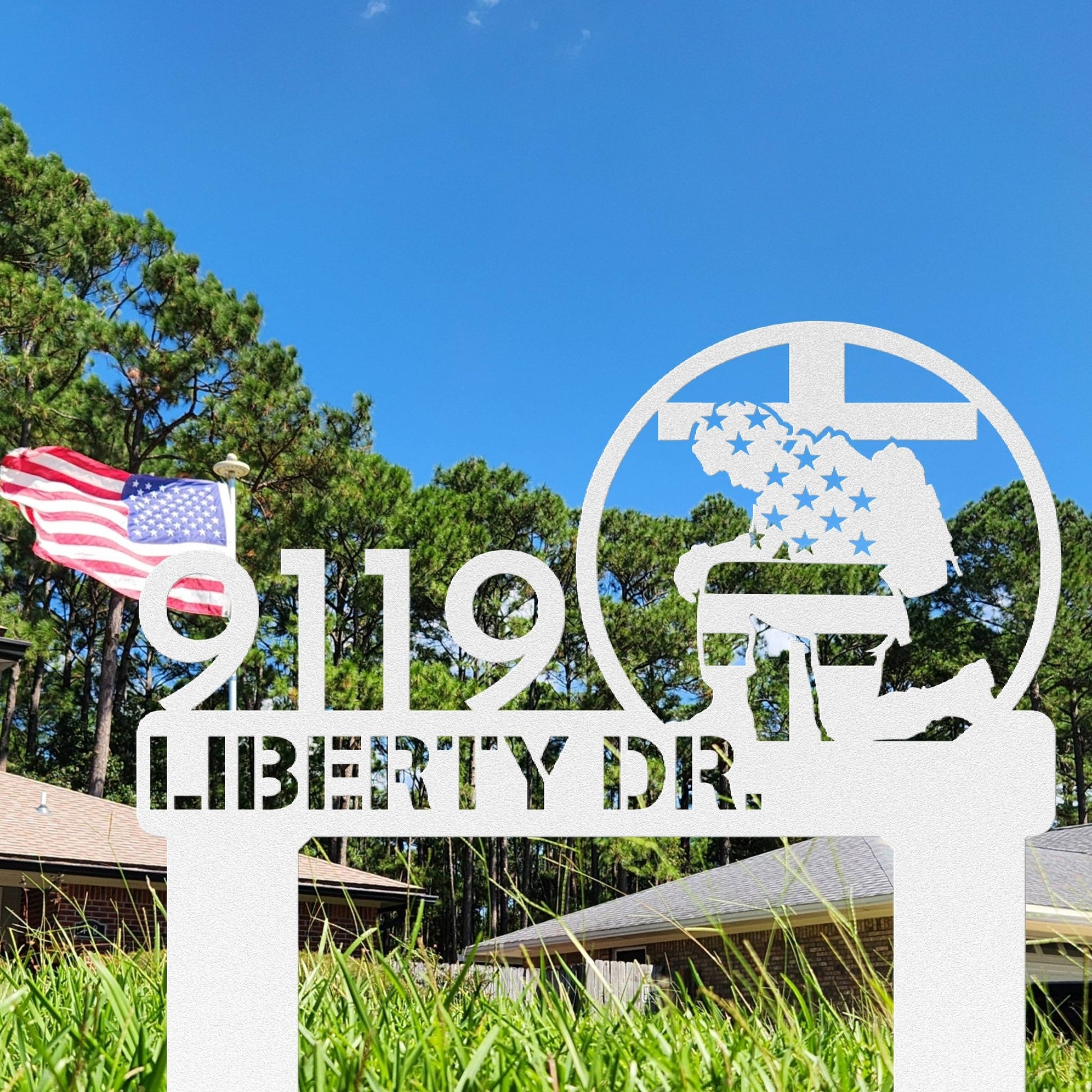 Flag and Soldier Address Sign - MISSIRON