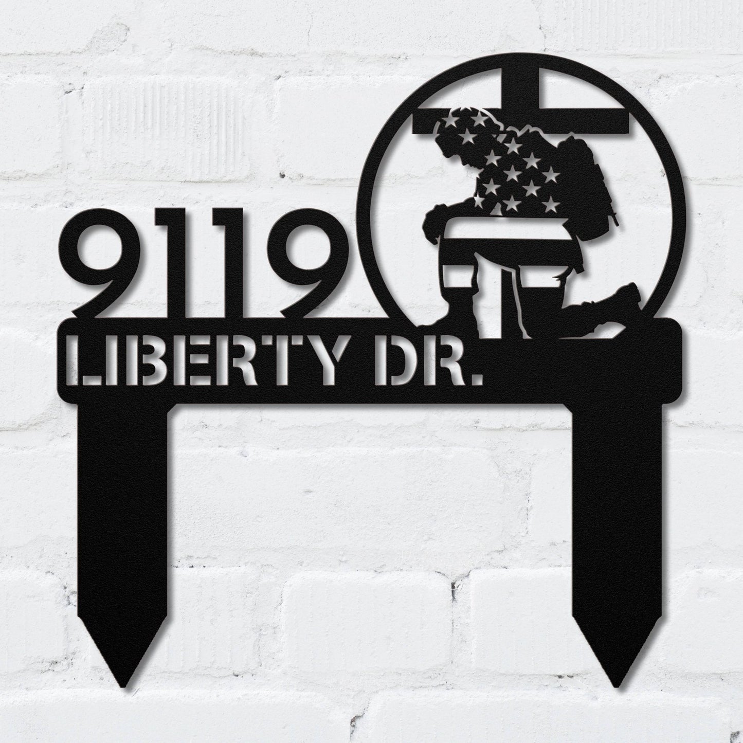 Flag and Soldier Address Sign - MISSIRON