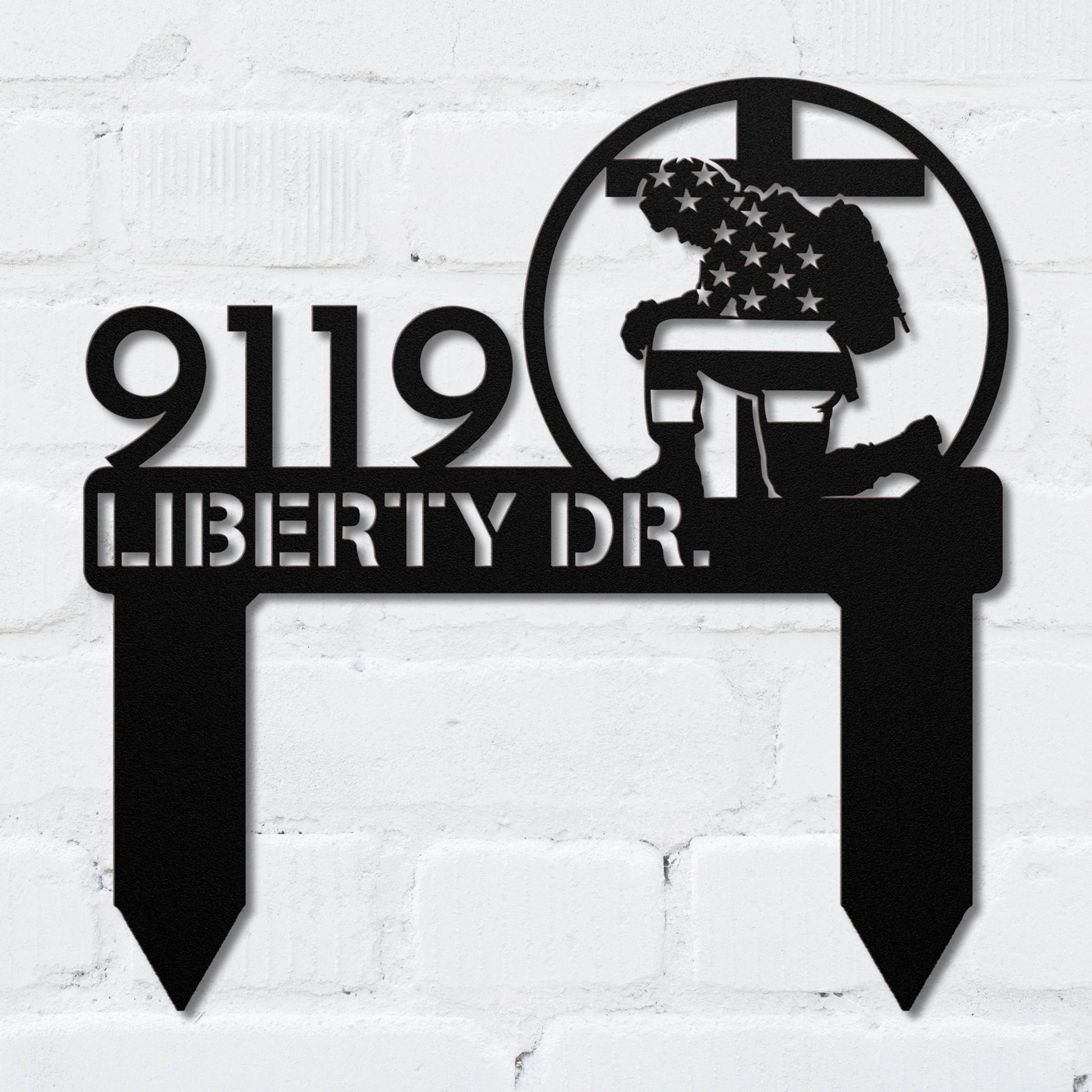 Flag and Soldier Address Sign - MISSIRON