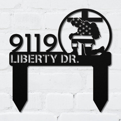 Flag and Soldier Address Sign - MISSIRON