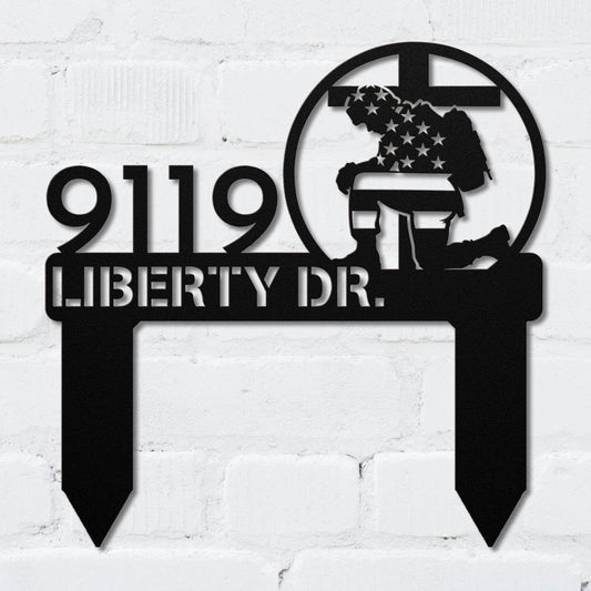 Flag and Soldier Address Sign - MISSIRON