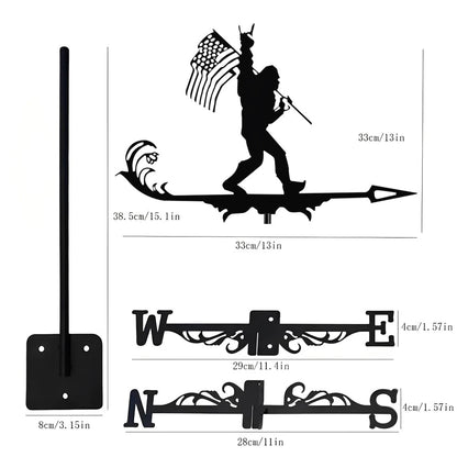 Flag Bigfoot Stainless Steel Weathervane - MISSIRON