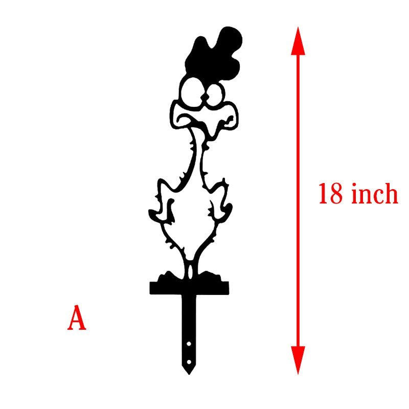 Funny Chicken Yard Metal Stakes - 5 Pack - MISSIRON