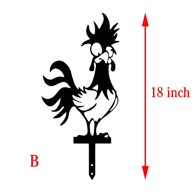 Funny Chicken Yard Metal Stakes - 5 Pack - MISSIRON