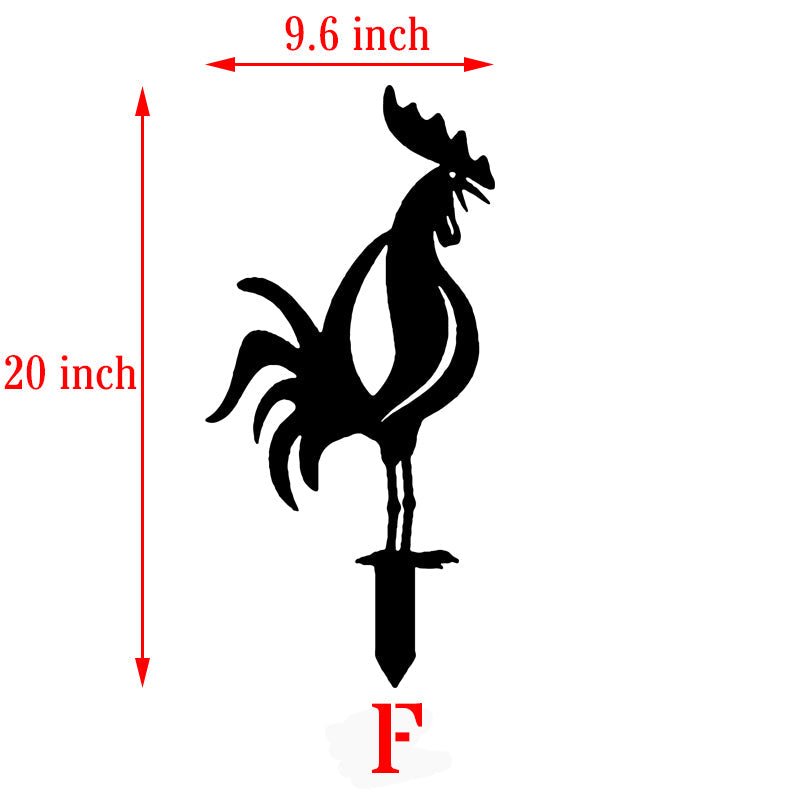 Funny Chicken Yard Metal Stakes - 5 Pack - MISSIRON