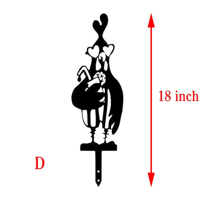 Funny Chicken Yard Metal Stakes - 5 Pack - MISSIRON